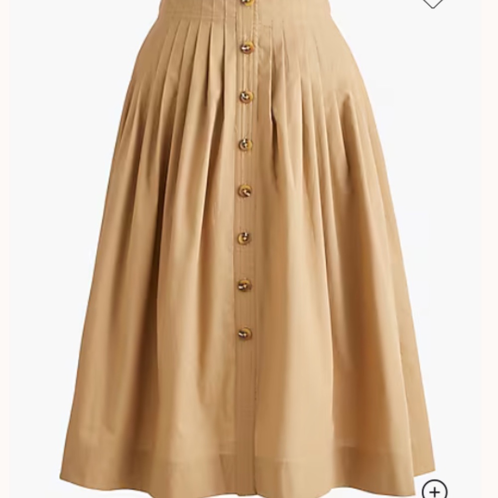 J. Crew Factory Tan Button-Front Midi Skirt - Picture 4 of 9